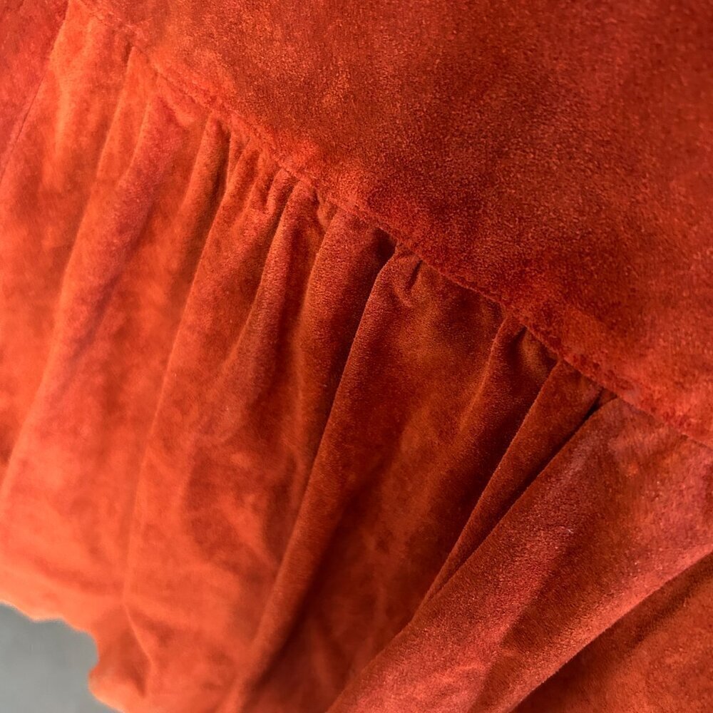 Carla Vintage 70s 80s Cowgirl Festival Rust Suede Vest and Full Skirt READ - Picture 11 of 15